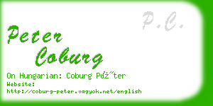 peter coburg business card